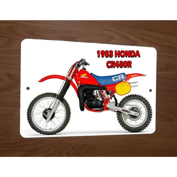 1983 HONDA CR480R Dirt Bike Motorcycle Motocross 8x12 Metal Wall Sign - Picture 1 of 1